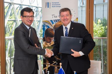 Román Escolano, Vice-President of the European Investment Bank (EIB) and the Director-General of the International Labour Organization (ILO), Guy Ryder