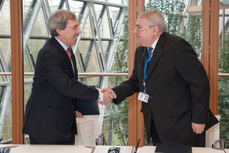 Sibil Svilan, SID banka’s President and CEO and EIB Vice-President László Baranyay