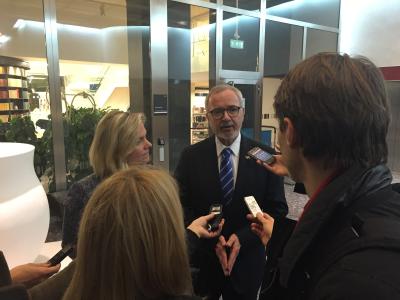 President of the European Investment Bank (EIB), Werner Hoyer and Finance Minister Magdalena Andersson