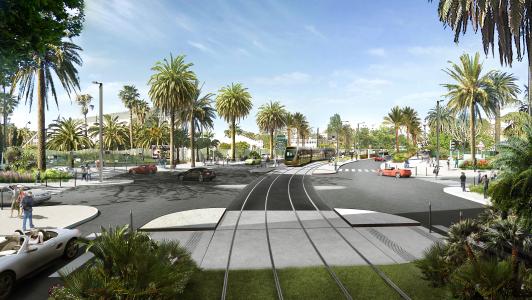 Construction of a new tramway line, 11.3 km with 20 stations, in Nice