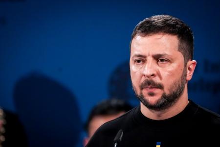 Ukraine's President Volodymyr Zelenskyy during the award ceremony