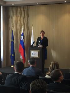 Slovenia’s Minister of Finance Mrs Mateja Vraničar Erman