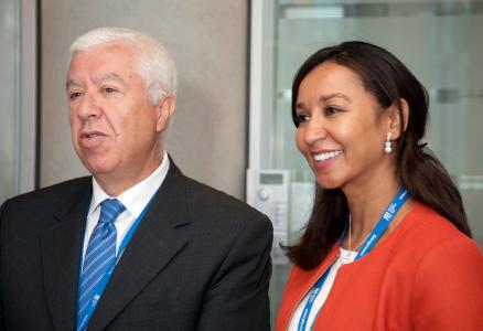 Prof Fernando Teiseira dos Santos, Member of the Strategic Advisory Board of Grupo Visabeira SGPS and Ms Naiole Santos, President of the Board of Directors of TV Cabo Angola, Board Member of Angola Telecom