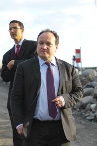 Ambroise Fayolle, Vice- Président de la BEI à la visite du chantier
