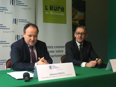 Ambroise FAYOLLE, Vice-Président de la BEI - Pascal LEHONGRE, Vice-Président en charge des finances, Conseil départemental de l'Eure