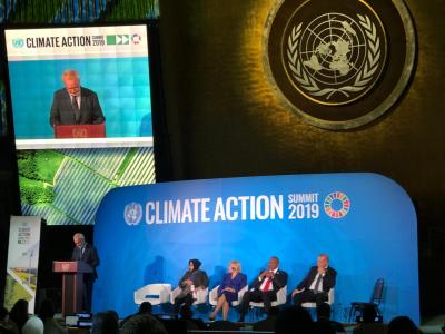 EIB President Werner Hoyer presents new transformative initiative for urban climate finance in the UN General Assembly of global leaders in New York