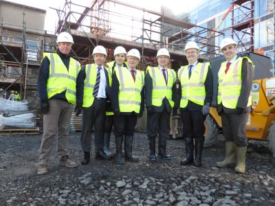 Vice President Jonathan Taylor and, Vice Chancellor of the University of Ulster, Professor Richard Barnett, visiting the construction site of the new Belfast Campus for the University of Ulster