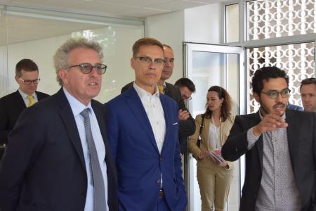 Minister Gramegna and EIB VP Stubb visit an online marketplace for investments in Jordan