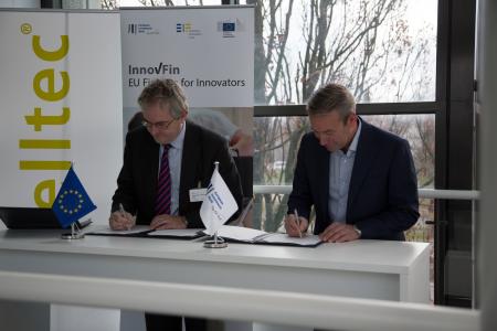 EIB Vice-President Jonathan Taylor and Welltec’s founder and CEO, Jørgen Hallundbæk