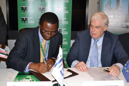 Ammish Owusu-Amoah, Managing Director of Bank of Africa Tanzania and Pim van Ballekom, European Investment Bank Vice President for Africa