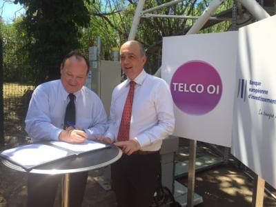 De gauche à droite : A. Fayolle, Vice-président de la BEI et P.-A. Legagneur, Directeur Général de TELCO OI