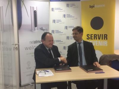 From left to right: Mr Ambroise Fayolle, EIB Vice-President, and Mr Nicolas Dufourcq, Director General of Bpifrance