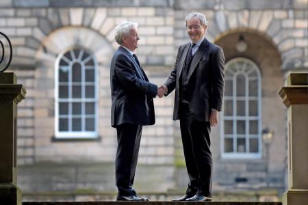 From left to right: Edinburgh Principal Professor Sir Timothy O'Shea and EIB Vice President Jonathan Taylor.