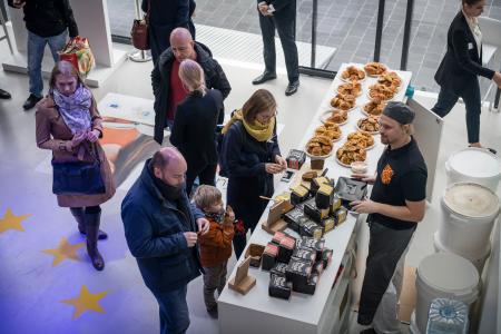 EuropeWorks exhibition in Brussels showcasing EFSI projects from the EIB and the EIF. Muhu Leib, a bakery from Estonia participated in the exhibition.
