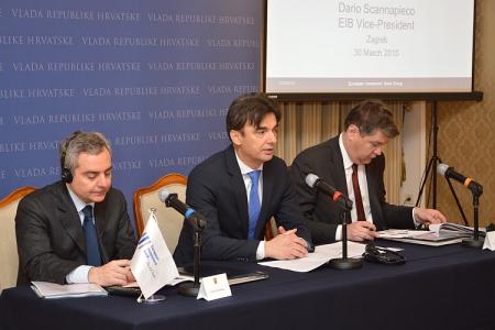 Mr Dario Scannapieco, Vice President of the EIB, Mr. Branko Grčić, Vice-prime Minister and Mr. Boris Lalovac, Minister of Finance