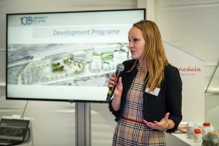 EuropeWorks exhibition in Brussels showcasing EFSI projects from the EIB and the EIF. Researchers from University of Latvia biology department participated in the exhibition.