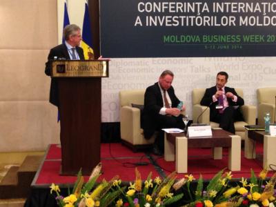 Mr Wilhelm Molterer, EIB Vice President speakingMr Michael Koehler, DG DEVCO Director EC and Mr Jonathan Charles, Director EBRD