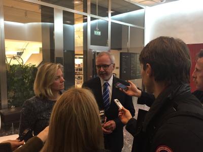 President of the European Investment Bank (EIB), Werner Hoyer and Finance Minister Magdalena Andersson
