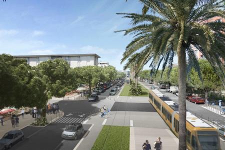 Construction of a new tramway line, 11.3 km with 20 stations, in Nice