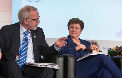 Werner Hoyer, President of the European Investment Bank (EIB), on the left, and Kristalina Georgieva