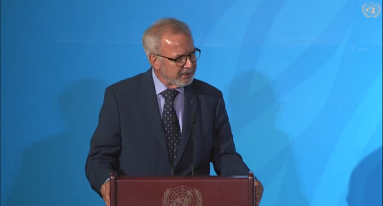 EIB President Werner Hoyer presents new transformative initiative for urban climate finance in the UN General Assembly of global leaders in New York