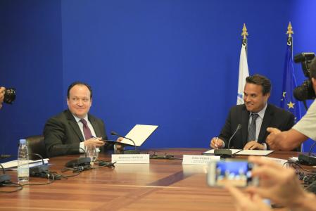 Ambroise Fayolle, Vice- Président de la BEI et Didier Robert, Président de la région