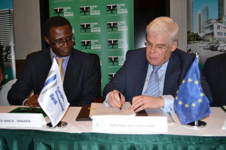 Ammish Owusu-Amoah, Managing Director of Bank of Africa Tanzania and Pim van Ballekom, European Investment Bank Vice President for Africa