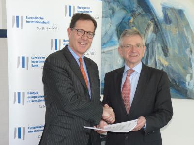 TAB-Vorstandsvorsitzender Matthias Wierlacher und EIB-Vizepräsident Wilhelm Molterer