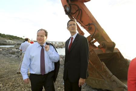 Ambroise Fayolle, Vice- Président de la BEI à la visite du chantier