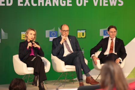 EIB Vice-President Teresa Czerwińska exchanged views with Vincent Van Peteghem, Belgium's minister of finance, and Jyrki Katainen, Finland's former prime minister and former vice-president of the European Commission.