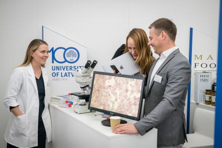 EuropeWorks exhibition in Brussels showcasing EFSI projects from the EIB and the EIF. Researchers from University of Latvia biology department participated in the exhibition.