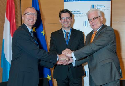 from left to right: Mr Matthias Wietbrock, Managing Director of Northstar Europe S.A., Mr Arsène Jacoby, ODL, and Mr Pim van Ballekom, EIB Vice-president