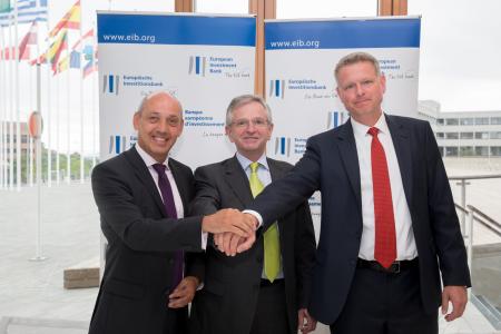 Gottfried Milde, CEO of WIBank, EIB Vice President Wilhelm Molterer and Dr. Michael Reckhard, Managing Director, WIBank