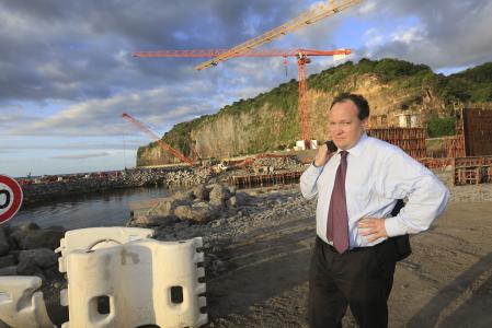 Ambroise Fayolle, Vice- Président de la BEI à la visite du chantier
