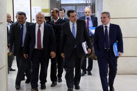 Eng. Abdel Fattah Daradkeh, Managing Director of NEPCO, Imad Najib Fakhoury, Minister of Planning and International Cooperation and Dario Scannapieco, Vice President of the EIB