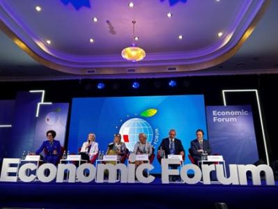 Vice-President Czerwińska makes introductory comments and Director General Rousseau takes part in panel discussion on green financing. 