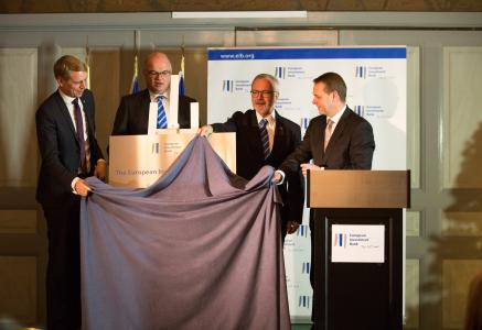 Per Bolund, Deputy Finance Minister, Alexander Schenk, Head of the office; Werner Hoyer, President of the EIB and Jan Vapaavuori, EIB Vice-President