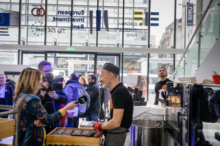 EuropeWorks exhibition in Brussels showcasing EFSI projects from the EIB and the EIF. Muhu Leib, a bakery from Estonia participated in the exhibition.