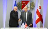 Signature of the East-west highway and the Kutaisi water and wastewater projects with Nodar Khaduri MoF.

From left to right: EIB Vice-President László Baranyay and Mr Sebastien Husson de Sampigny HoO.