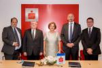 Anton Straka, representative of Erste Group, Lazlo Baranyay, Vice president EIB, Polona Bevc, Head of Corporate Sector of Sparkasse Bank, President of the Management board of Sparkasse Bank, Thomas Jurkowitsch, Member of the Management board.