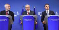 From left to right: Mr Werner Hoyer, President of the EIB, Mr Jean-Claude Juncker, President of the European Commission, Mr Jyrki Katainen, EC Vice-President