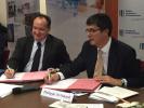From left to right: Mr Ambroise Fayolle, EIB Vice-President and Mr Philippe Archinard, Transgene's Chairman and CEO.