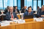 from left to right: Mr Werner Hoyer, EIB President; Mr Jeroen Dijsselbloem, Minister for Finance of the Netherlands; Mr Alfonso Querejeta, Seceretary-General of the EIB