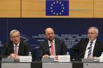 Jean-Claude Juncker, President of the European Commission, Martin Schulz, President of the European Parliament and Werner Hoyer, President of the European Investment Bank