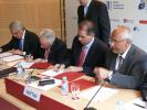 De gauche à droite: Manuel Romera, Director territorial de “la Caixa” en Catalunya; Carlos da Silva Costa, Vice-président de la BEI; Antoni Fogué, Presidente de la Diputación de Barcelona; Adolf Todó, Director general de Caixa Catalunya