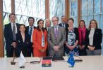 Group picture of the contract signature between TV Cabo Angola Lda and the European Investment Bank