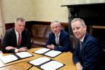 From left to right: Mr Conor O’Kelly, Chief Executive, NTMA, Mr Richard Bruton, Minister, and Mr Andrew McDowell, Vice-President of the European Investment Bank.