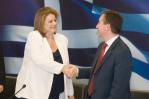 Ms. Louka Katseli, Minister of Economy, Competitiveness & Shipping and EIB Vice-President P. Sakellaris