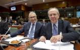 From left to right: Mr Stefano SANNINO, Permanent Representative of Italy to the EU; Mr Pier Carlo PADOAN, Italian Minister for Economic Affairs and Finance.