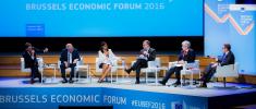 View of the panel discussing Investment as an Engine for Growth , during the Brussels Economic Forum